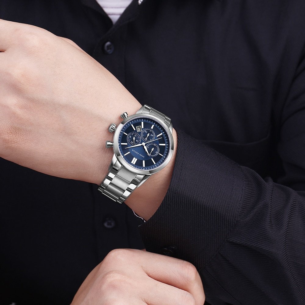 Montre Quartz pour hommes classique Business marque de luxe bracelet en acier inoxydable 3 sous cadran 2 Montre Quartz pour hommes classique Business marque de luxe bracelet en acier inoxydable 3 sous cadran 2