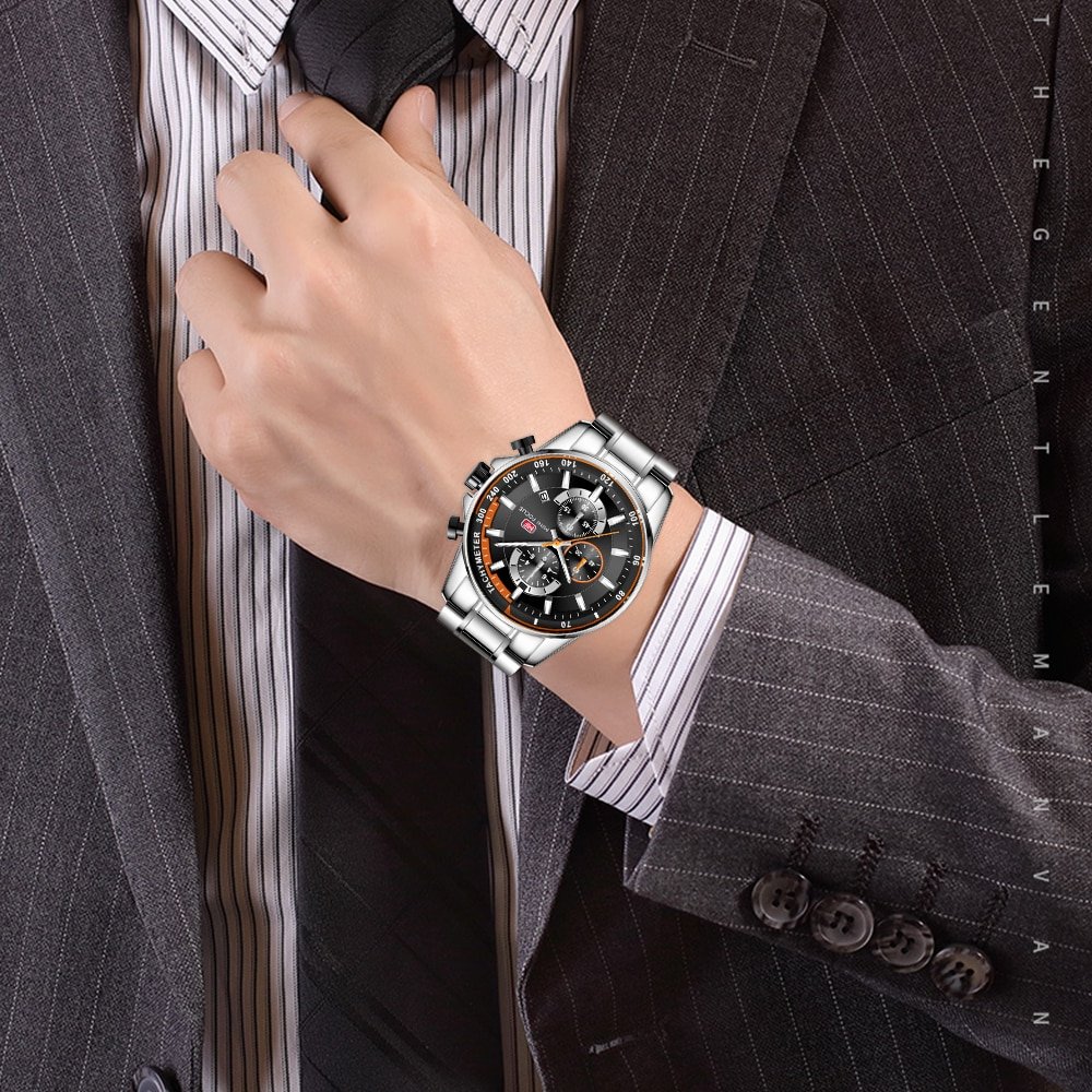Montre Quartz pour hommes classique marque de luxe 3 sous cadrans affichage de la Date mode 2 Montre Quartz pour hommes classique marque de luxe 3 sous cadrans affichage de la Date mode 2