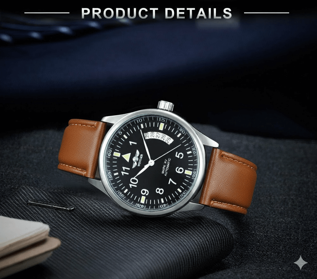 Montre WINNER Homme WN01 Matière Cuir et Acier Montre mécanique 2