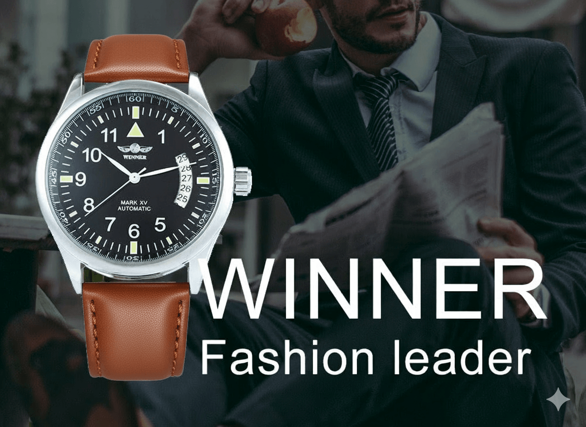 Montre WINNER Homme WN01 Matière Cuir et Acier Montre mécanique 3
