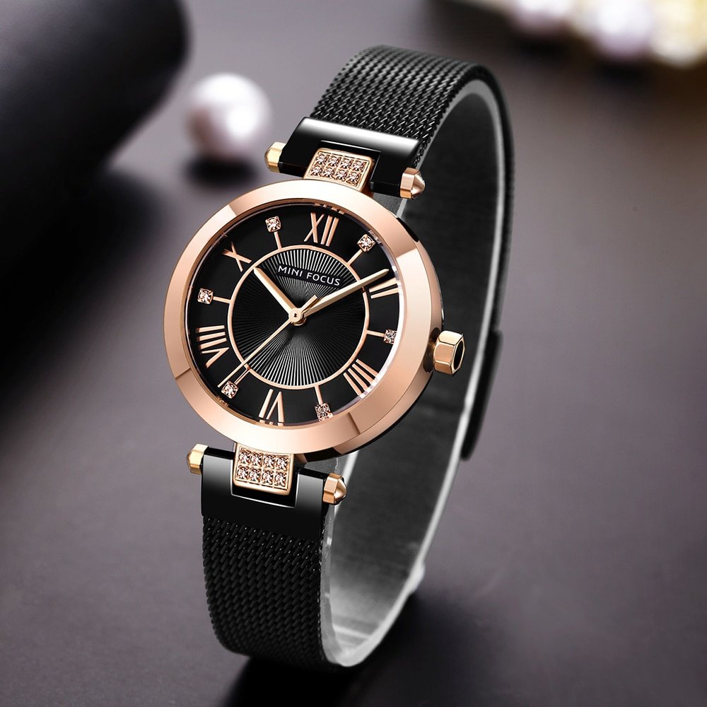 Montre de luxe pour femmes Top marque minimaliste l gante maille en cristal zegarek damski MINI 1