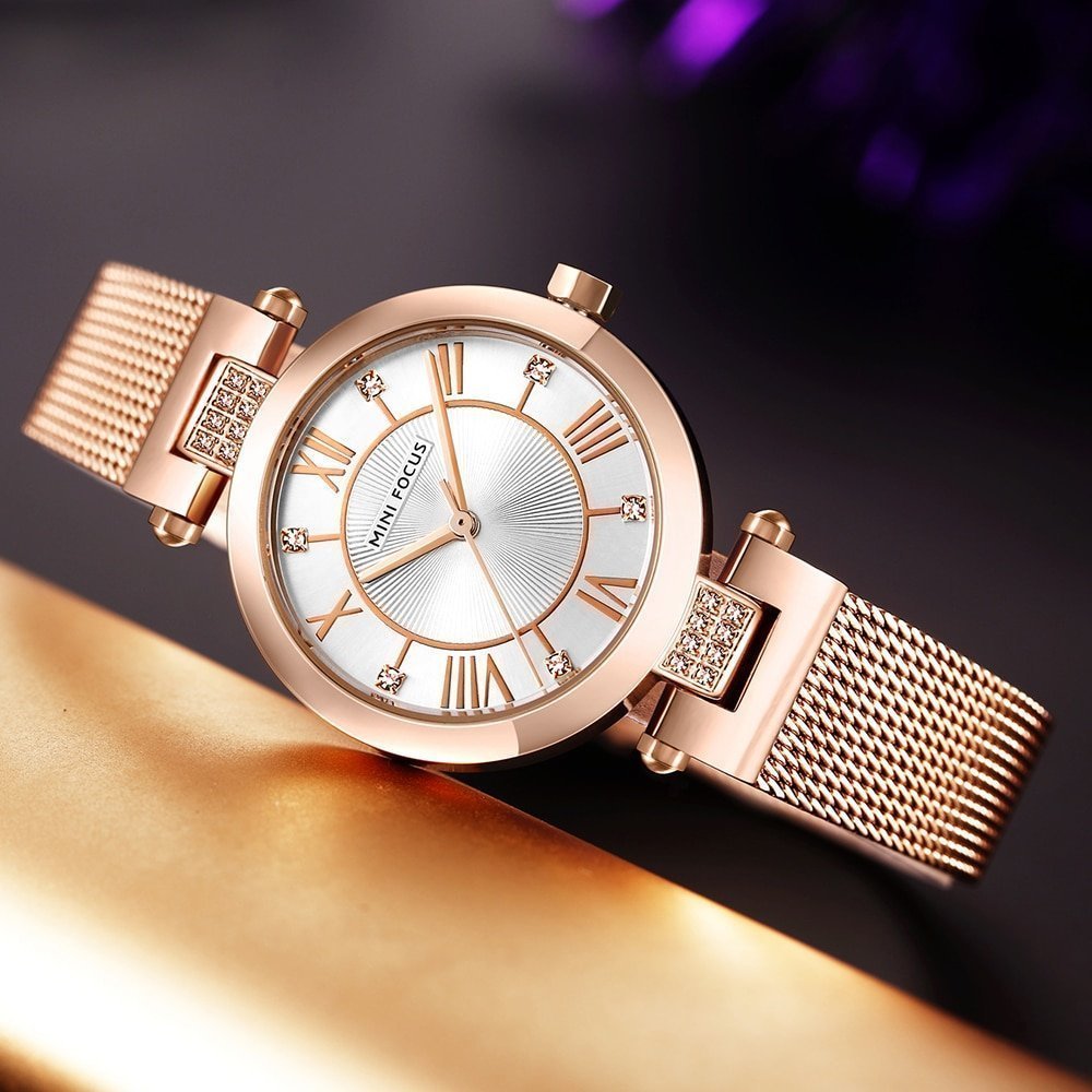 Montre de luxe pour femmes Top marque minimaliste l gante maille en cristal zegarek damski MINI 3