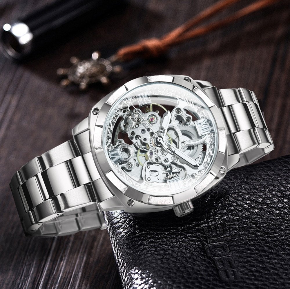 Montre squelette transparente pour hommes m canique automatique marque de luxe Design mode Royal Relogio Masculino 1