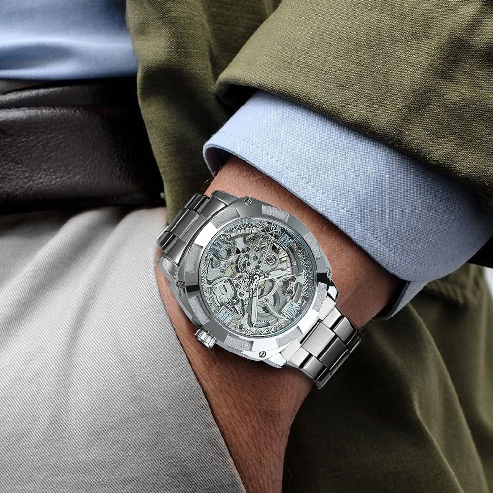 Montre squelette transparente pour hommes m canique automatique marque de luxe Design mode Royal Relogio Masculino 2