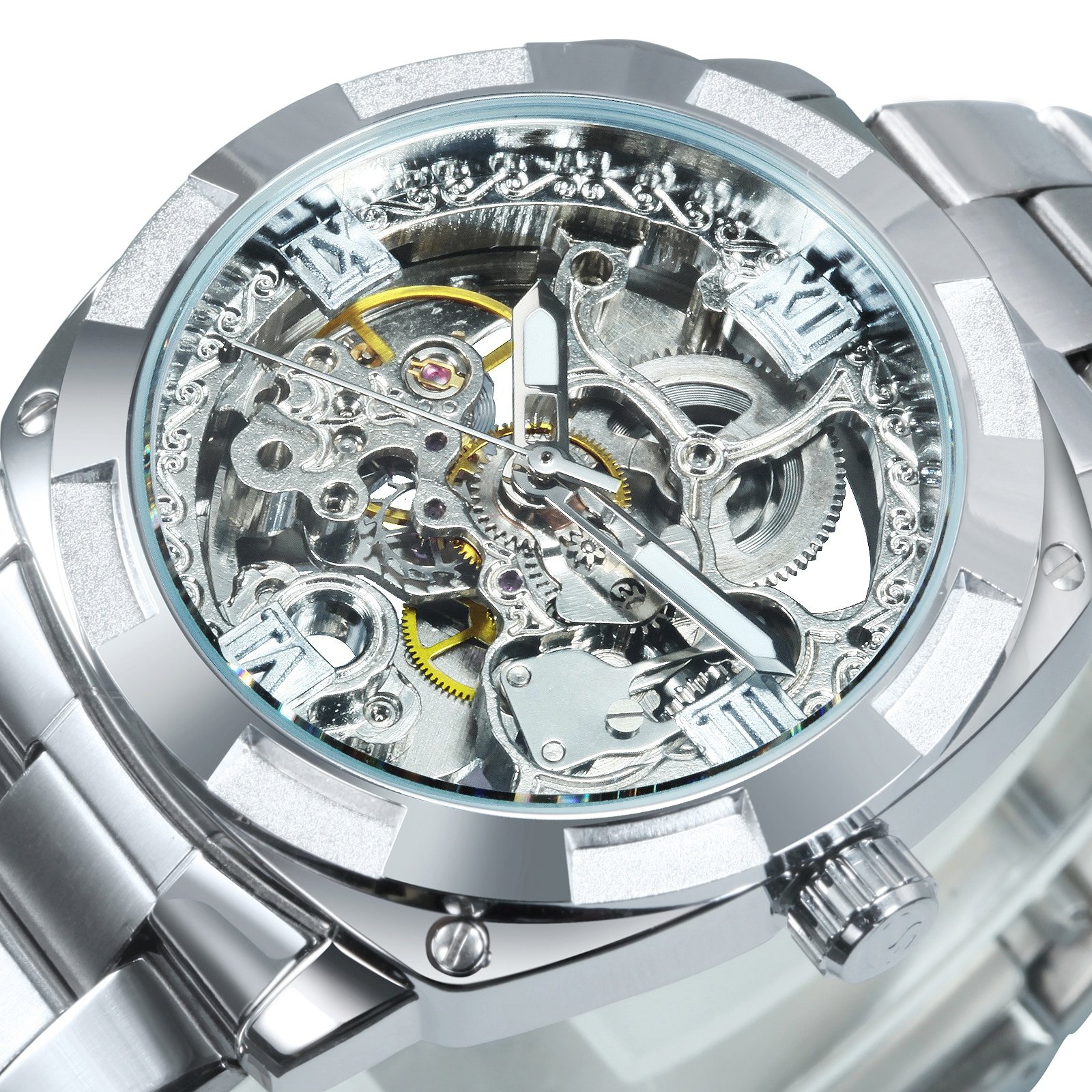 Montre squelette transparente pour hommes m canique automatique marque de luxe Design mode Royal Relogio Masculino