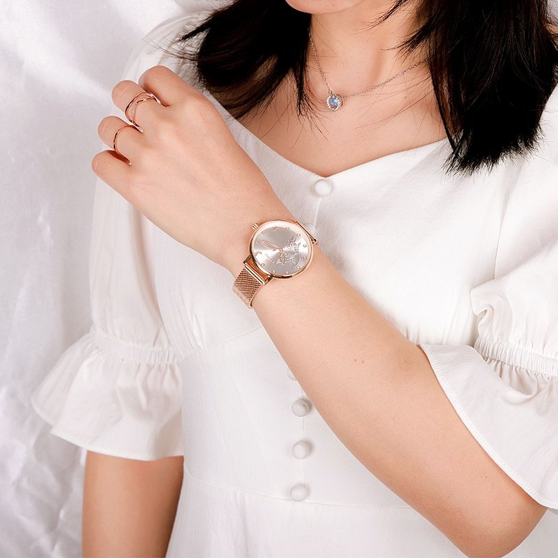 NAVIFORCE montre Bracelet de luxe en cristal pour femmes marque sup rieure maille en acier or 2