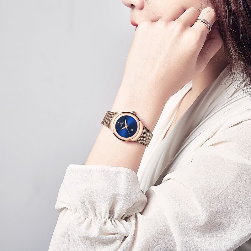 NAVIFORCE montre bracelet de luxe Quartz pour femmes classique la mode Simple Rose or bleu avec 4 NAVIFORCE montre bracelet de luxe Quartz pour femmes classique la mode Simple Rose or bleu avec 4
