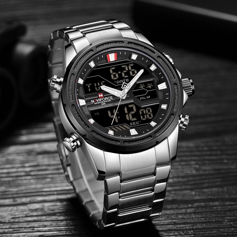 NAVIFORCE montre bracelet de sport pour homme marque de luxe Quartz num rique militaire enti rement 2