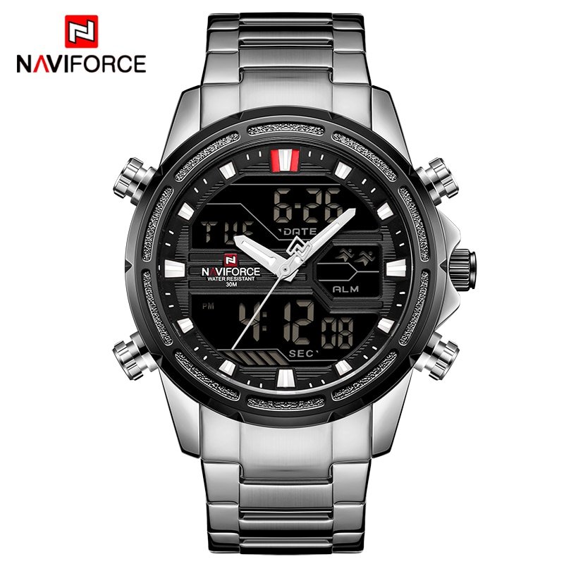 NAVIFORCE montre bracelet de sport pour homme marque de luxe Quartz num rique militaire enti rement