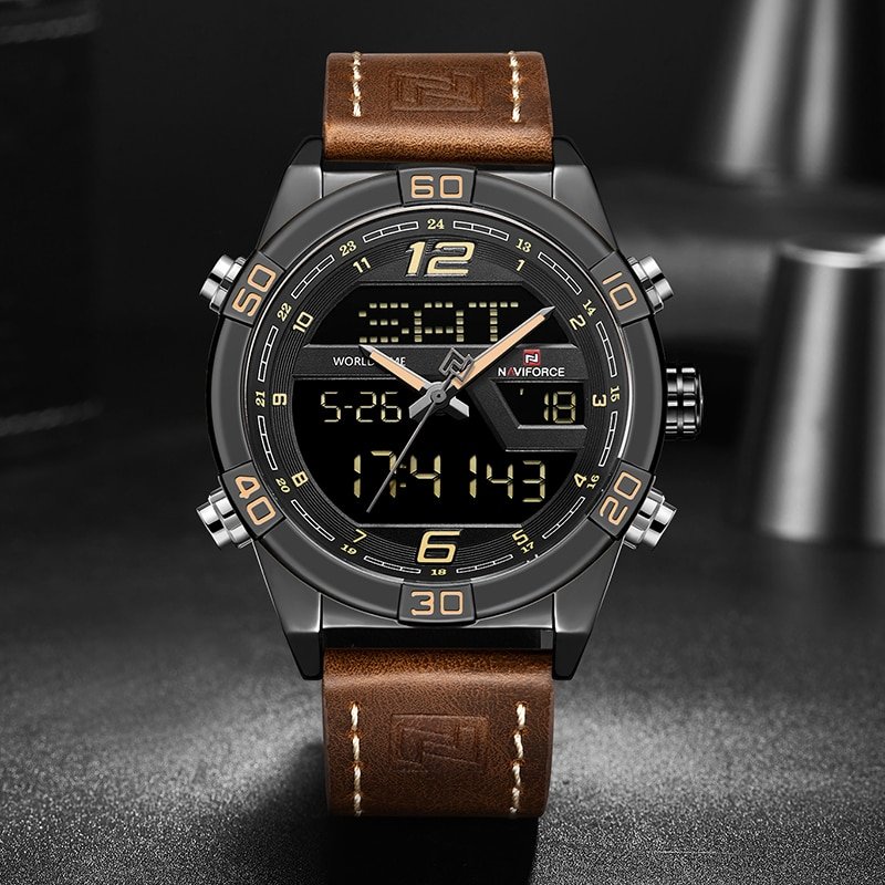 NAVIFORCE montre bracelet num rique Quartz pour hommes marque de luxe Sport la mode horloge militaire 3
