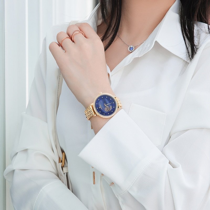 NAVIFORCE montre de luxe pour femmes tanche avec Bracelet en acier or Rose de marque sup 4 NAVIFORCE montre de luxe pour femmes tanche avec Bracelet en acier or Rose de marque sup 4