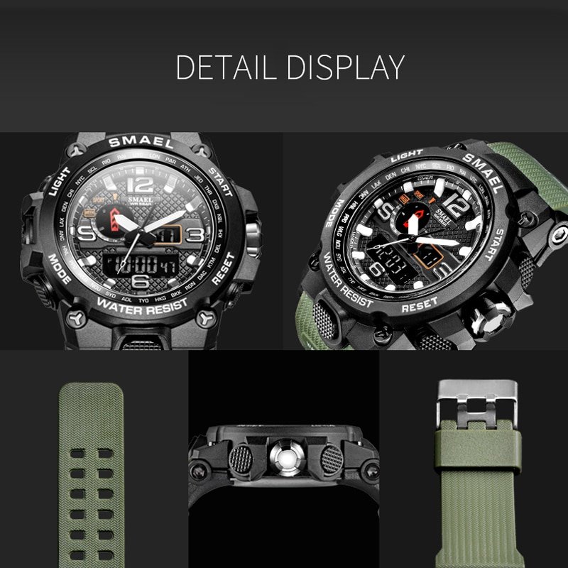 SMAEL Montres bracelets de sport pour hommes analogique affichage num rique LED Quartz tanche pour la 2 SMAEL Montres bracelets de sport pour hommes analogique affichage num rique LED Quartz tanche pour la 2