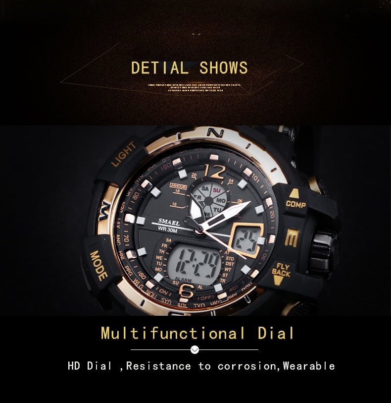 SMAEL montre de Sport pour hommes montre bracelet Quartz num rique LED marque de luxe 2021 2 SMAEL montre de Sport pour hommes montre bracelet Quartz num rique LED marque de luxe 2021 2