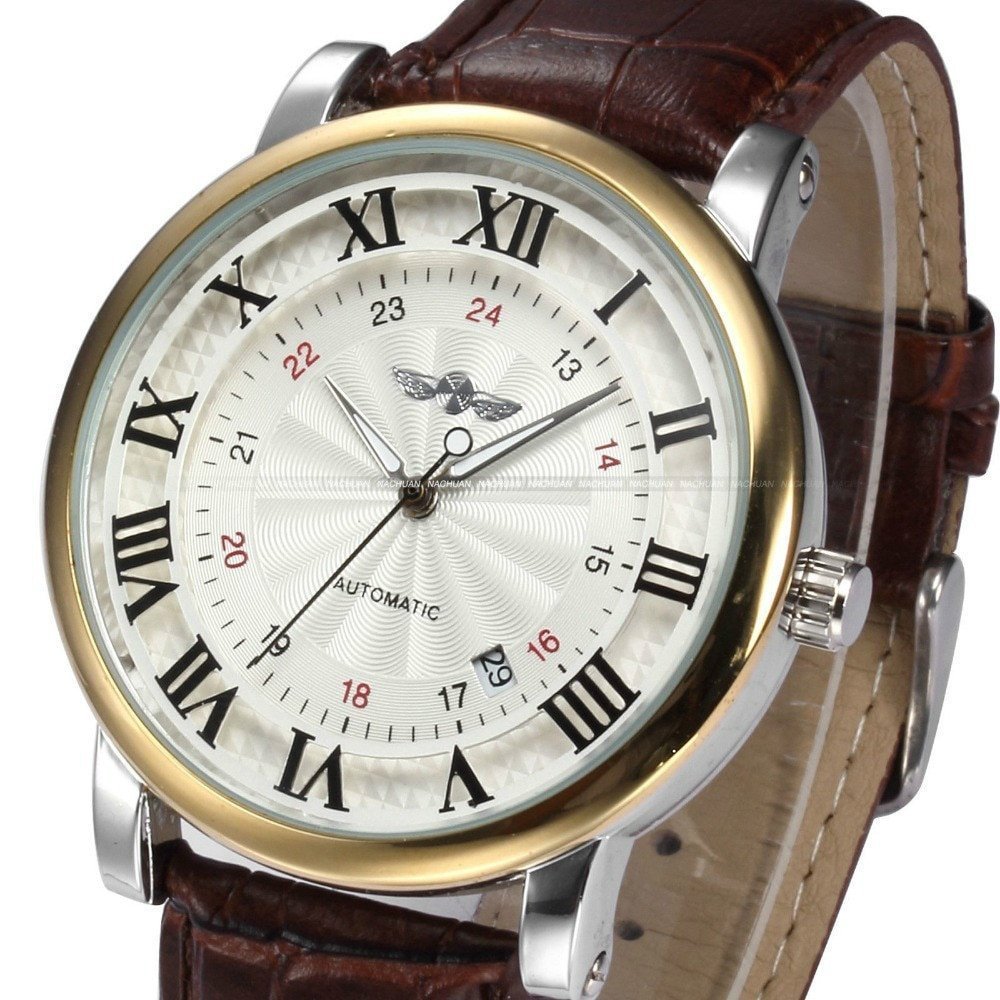 WINNER montre bracelet en cuir pour homme analogique m canique calendrier militaire cadran romain 1 WINNER montre bracelet en cuir pour homme analogique m canique calendrier militaire cadran romain 1